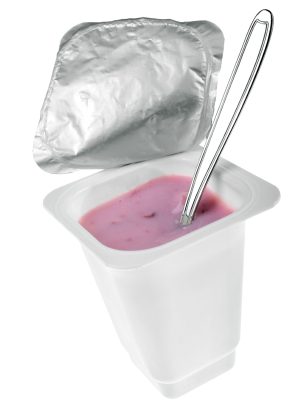 Yogurt with spoon